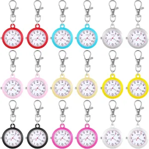 Watch enroll portrait hospitable Bulk Buckle Quartz Portable Nurse Fob Watch with Keychain for Easy to Read Time Outus 18 Pcs Nurse Pocket 