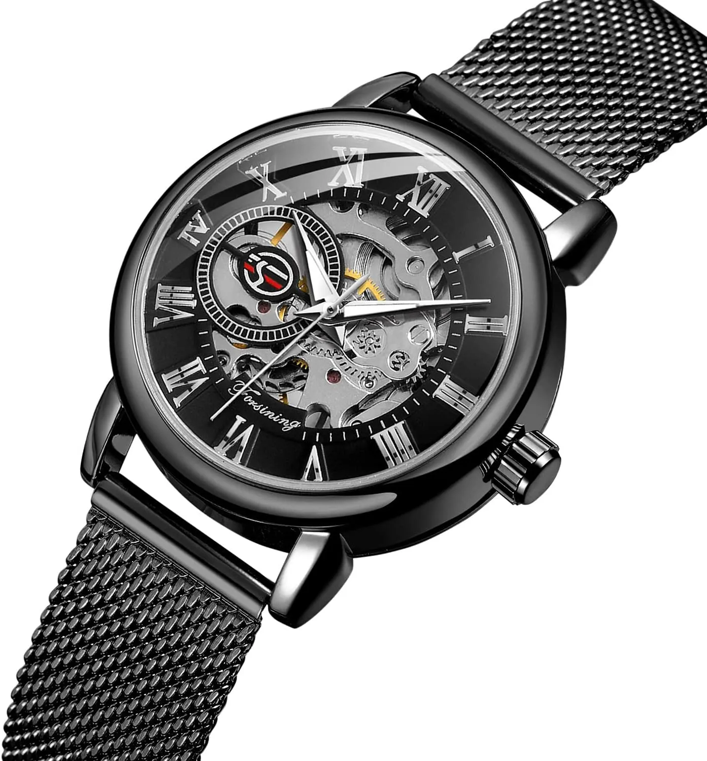 Watch Fashion Hollow Mechanical cosmic shelve hardworking verse pastoralist Watch Hand-Wind Mesh Strap Luminous Roman Numeral Casual Ladies Wristwatch Gosasa Women's Skeleton 