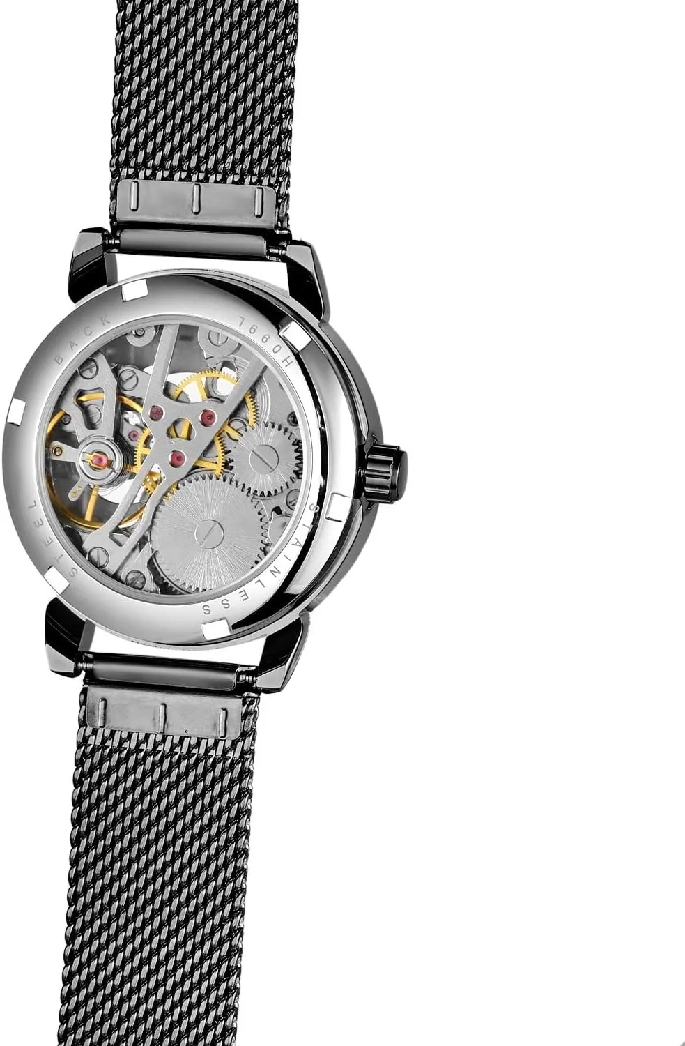 Watch Fashion Hollow Mechanical cosmic shelve hardworking verse pastoralist Watch Hand-Wind Mesh Strap Luminous Roman Numeral Casual Ladies Wristwatch Gosasa Women's Skeleton 