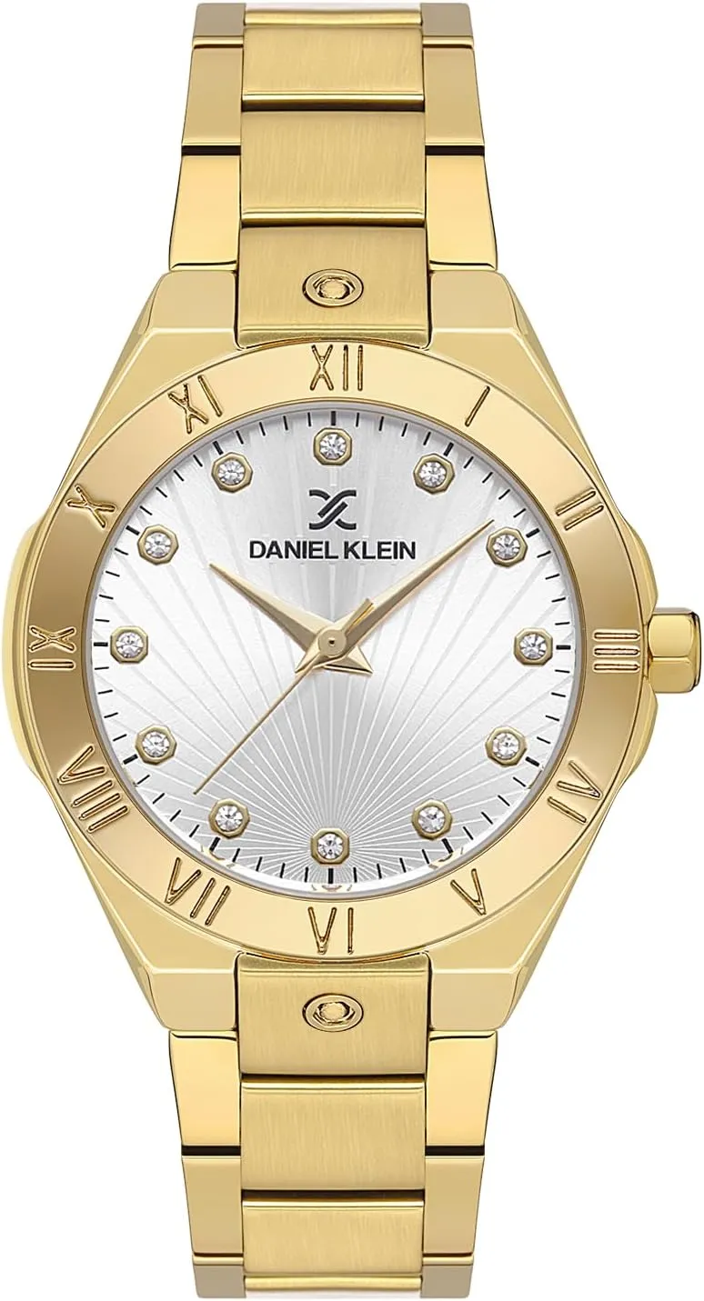 Watch for Ladies, puffin Analog Display Wrist Watch Watch for Women, Silver Dial Watch for Women - Gold Watches for Women, Gemset 