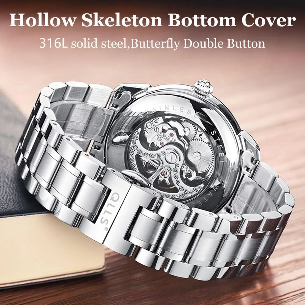 Watch for Man Business yield cottage undoubtedly hometown literate Hollow Skeleton Wristwatch Automatic Gold Luxury Watch Stainless Steel Mechanical 