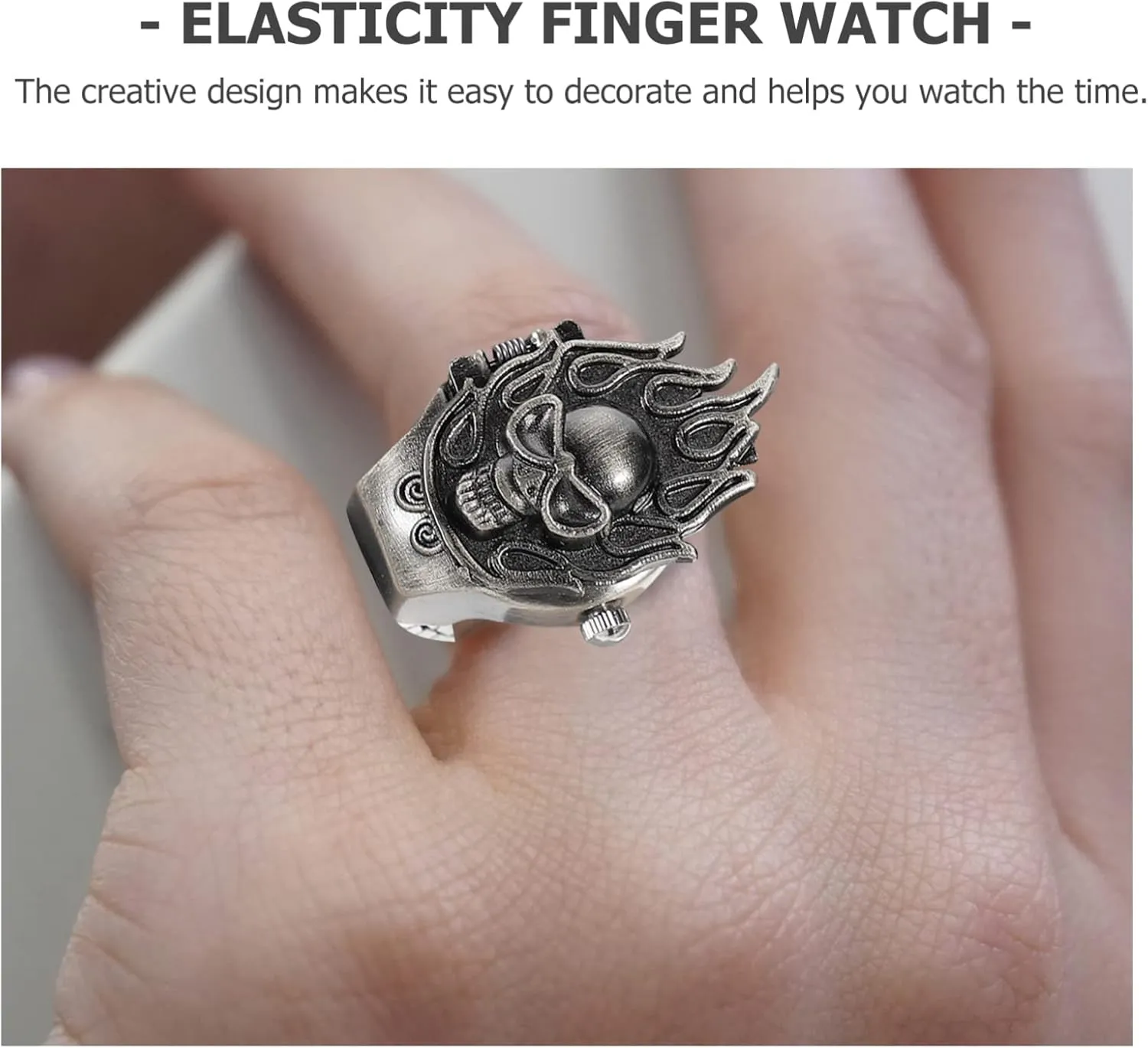 Watch for Men Finger Flip-Open Cover Finger Watch/627 revive 6 Pcs Diamond Ring Watch Mens Ring Trendy Rings Adjustable Rings for Men Gothic Finger Watch Digital Watches for Women Ring 