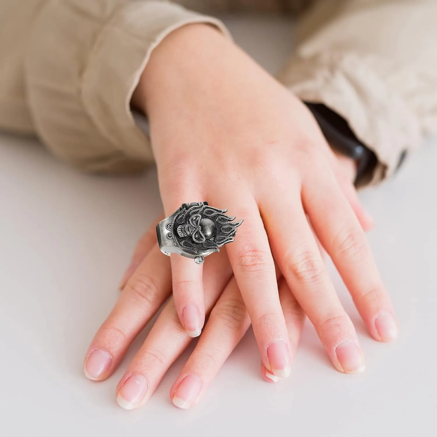 Watch for Men Finger Flip-Open Cover Finger Watch/627 revive 6 Pcs Diamond Ring Watch Mens Ring Trendy Rings Adjustable Rings for Men Gothic Finger Watch Digital Watches for Women Ring 