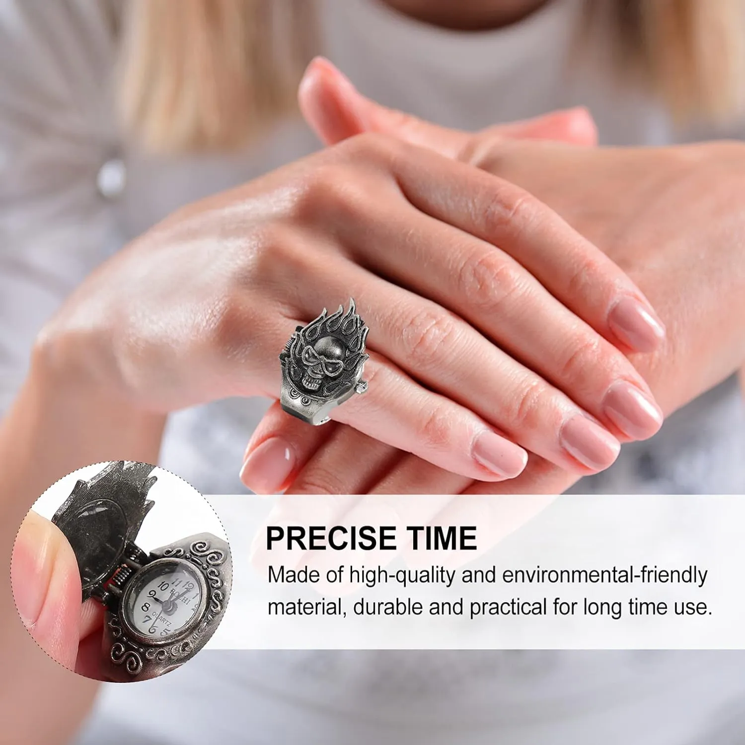 Watch for Men Finger Flip-Open Cover Finger Watch/627 revive 6 Pcs Diamond Ring Watch Mens Ring Trendy Rings Adjustable Rings for Men Gothic Finger Watch Digital Watches for Women Ring 