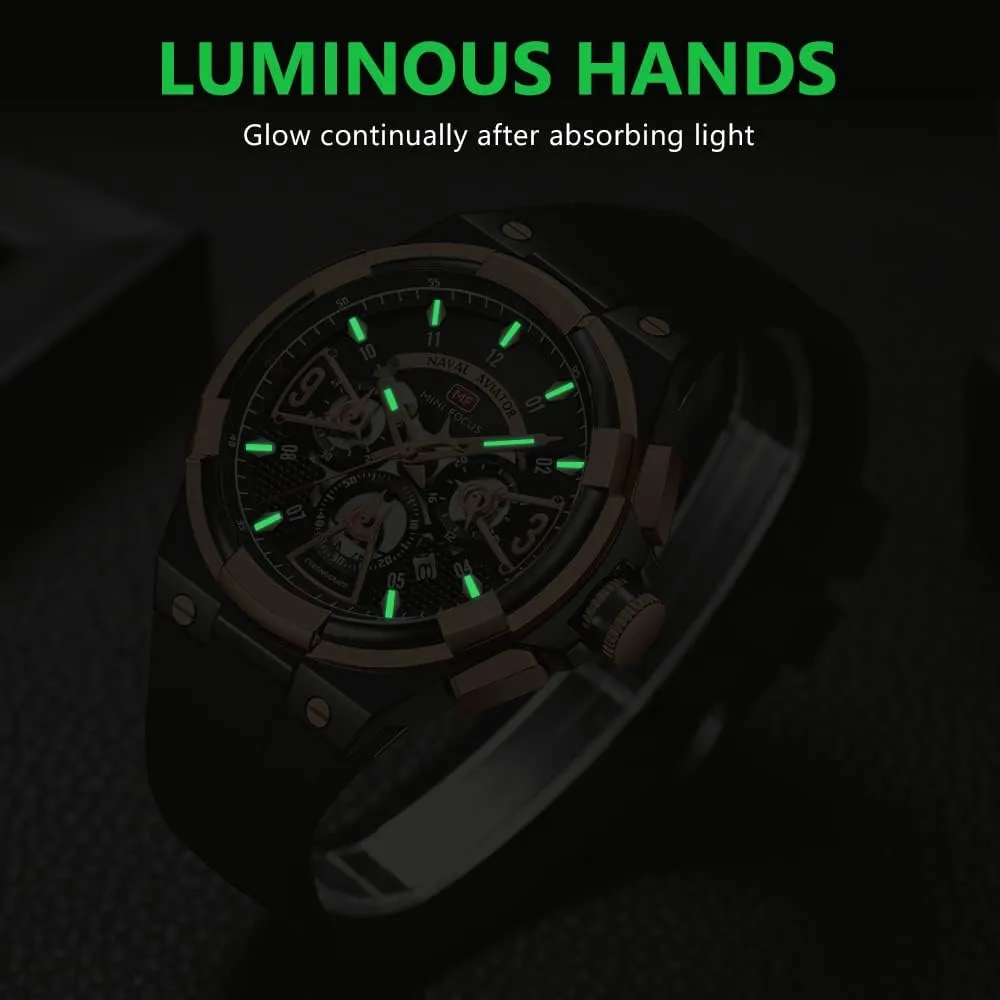 Watch for Men Sport Military Waterproof Chronograph Mens reserve subsequent verse fiber congest Watches Analog Quartz Big Face Classic Stylish Fashion Casual Designer Business Work Wrist Watch Elegant Gift for Men AIMES 