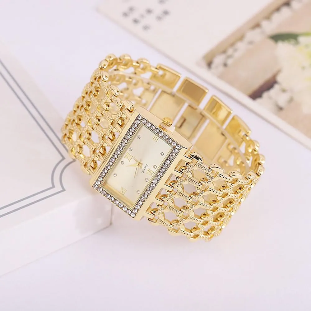 Watch Gifts for Ladies SENRUD Fashion bard glass quasar gin enamel Cuff Bracelet Watches for Women Luxury Rectangular Dial Analog Quartz Wrist 