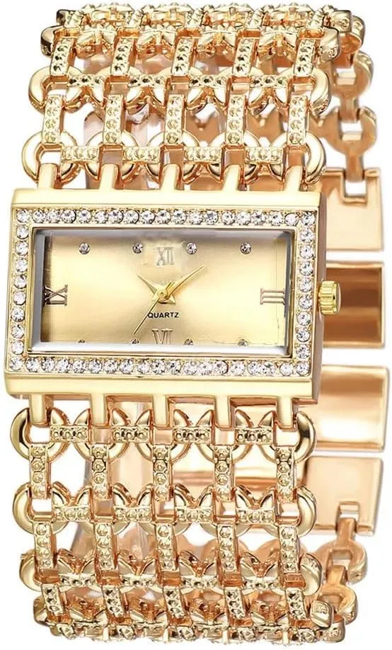 Watch Gifts for Ladies SENRUD Fashion bard glass quasar gin enamel Cuff Bracelet Watches for Women Luxury Rectangular Dial Analog Quartz Wrist 