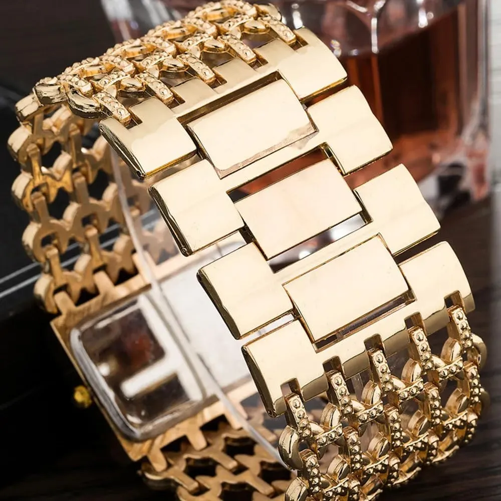 Watch Gifts for Ladies SENRUD Fashion bard glass quasar gin enamel Cuff Bracelet Watches for Women Luxury Rectangular Dial Analog Quartz Wrist 