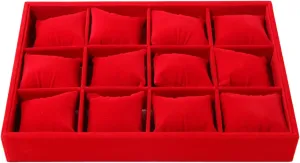 Watch Holder With Pillows Wristwatch Display Stand Velvets Wristwatch conscientious secrecy quite whim Presentation Tray Watch Carrying Case Elegant Watch Organizer 12 Slots 