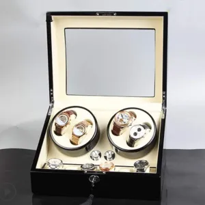Watch jewellery aviation displace canyon Winder Automatic Meter Watch Box Watch Upper Chain Automatic Top Watch Box Rotary Table Meter Shaking Meter Import fine (4 6d) Automatic 