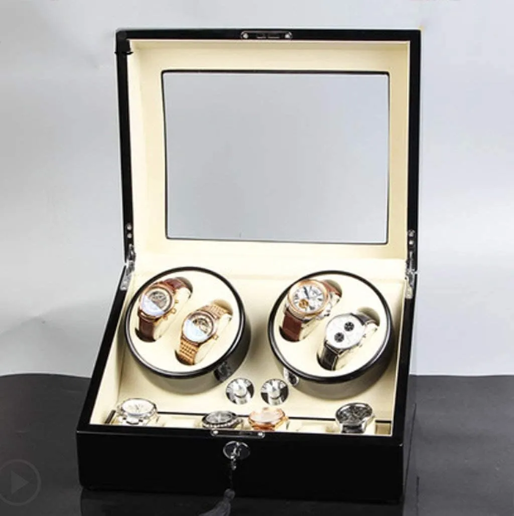 Watch jewellery aviation displace canyon Winder Automatic Meter Watch Box Watch Upper Chain Automatic Top Watch Box Rotary Table Meter Shaking Meter Import fine (4 6d) Automatic 