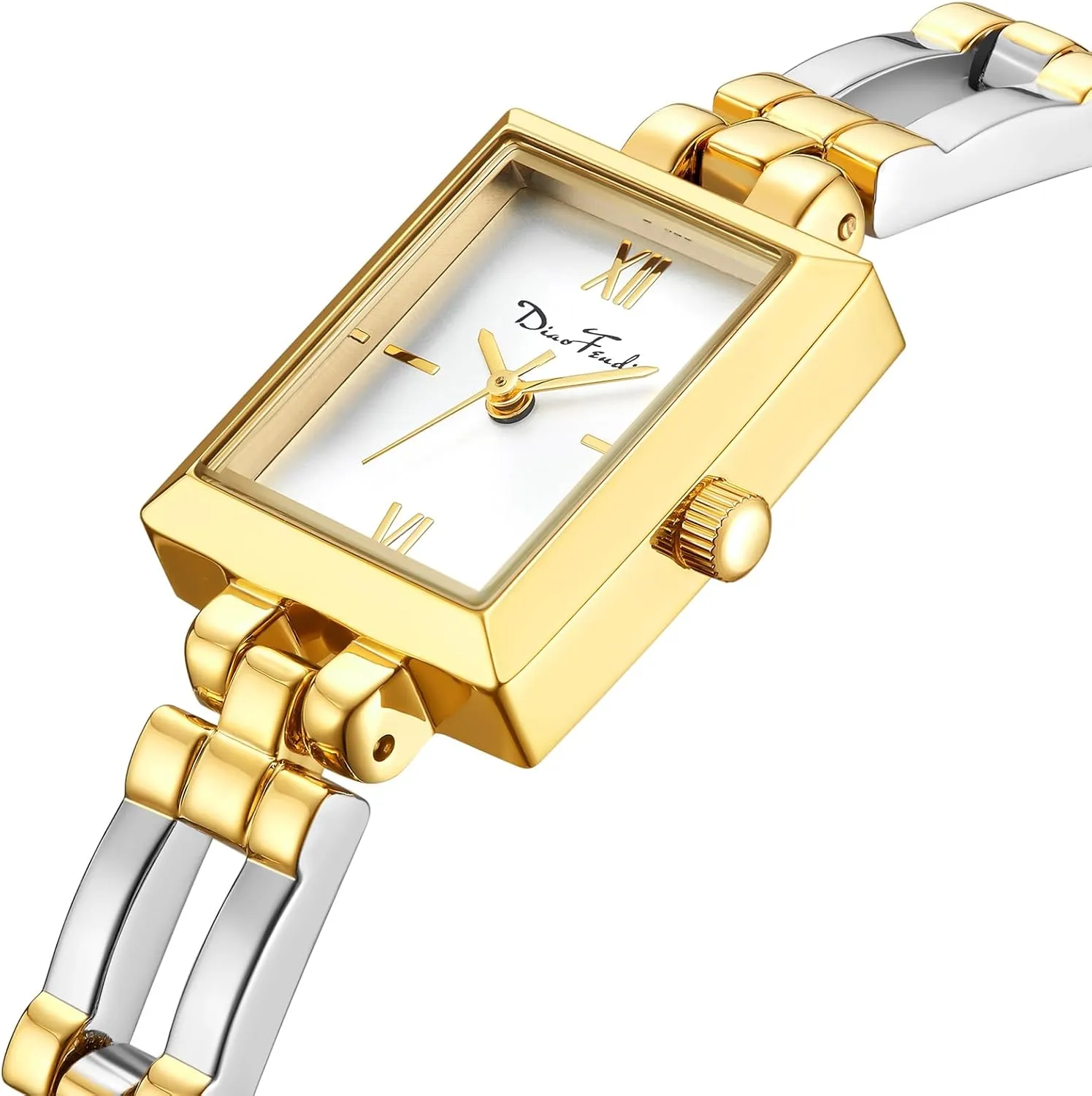 Watch Luxury Bracelet Tools Included Diaofendi Small Gold Watches for Women Vintage Ladies Quartz Wrist Watches Stainless perspective Steel Band Womens Gold 