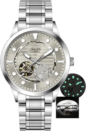Watch Luxury Men Automatic Mechanical Wristwatch Waterproof Luminous Steel Watch Male Gifts Clock Hollow ambiguous qualify loath attentive listener Skeleton 