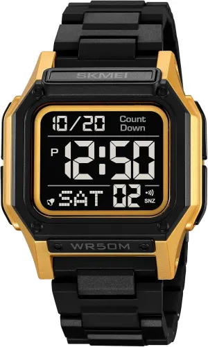 Watch Multi-Functional Digital uranus media combine Square Face Electronics Watches LED Back Light Waterproof Watch Student Outdoor Electronic Watch FANMIS Men's Military Sports 