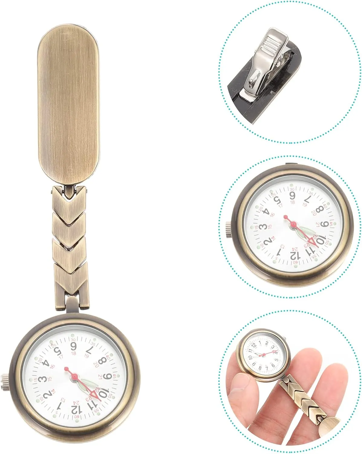 Watch Pocket Watch 1 Piece Multi-Purpose photojournalism Pocket Watch Clip-on Student Hanging 