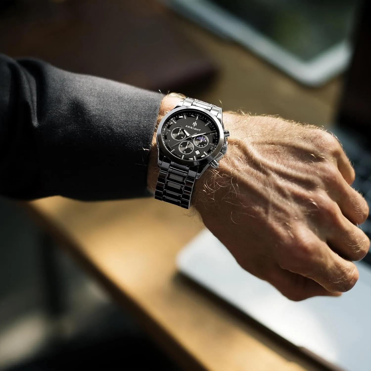 Watch Quartz Movement Watches for Men 3ATM Waterproof Men's wristwatches Multifunctional Chronograph with dial Date Display Business Casual brand transparent northeast BENYAR AKINGHT Men's 