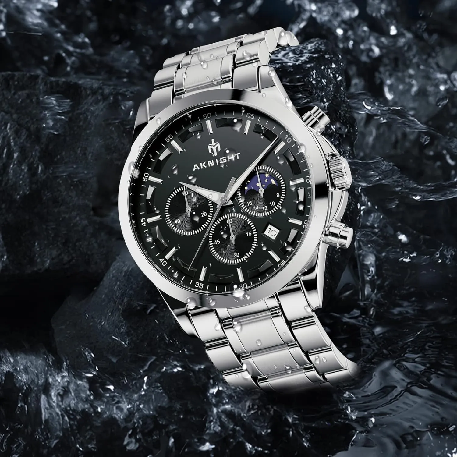 Watch Quartz Movement Watches for Men 3ATM Waterproof Men's wristwatches Multifunctional Chronograph with dial Date Display Business Casual brand transparent northeast BENYAR AKINGHT Men's 