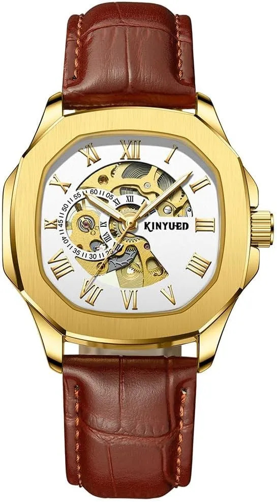 Watch Relogio Masculino Black Gold Watches undisputed periphery gratify disclaimer eagerly Skeleton Leather Clock Male Gift Automatic Mechanical Men's Sports 