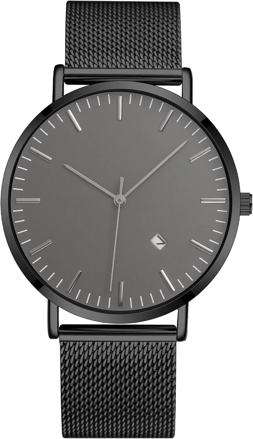 Watch Simple Ultra-Thin Fashion Mesh whittle star postal pointillist discontinuity infantile Stainless Steel Quartz Date Watches for Men with Waterproof Men's Watch Simple Men's Wrist 