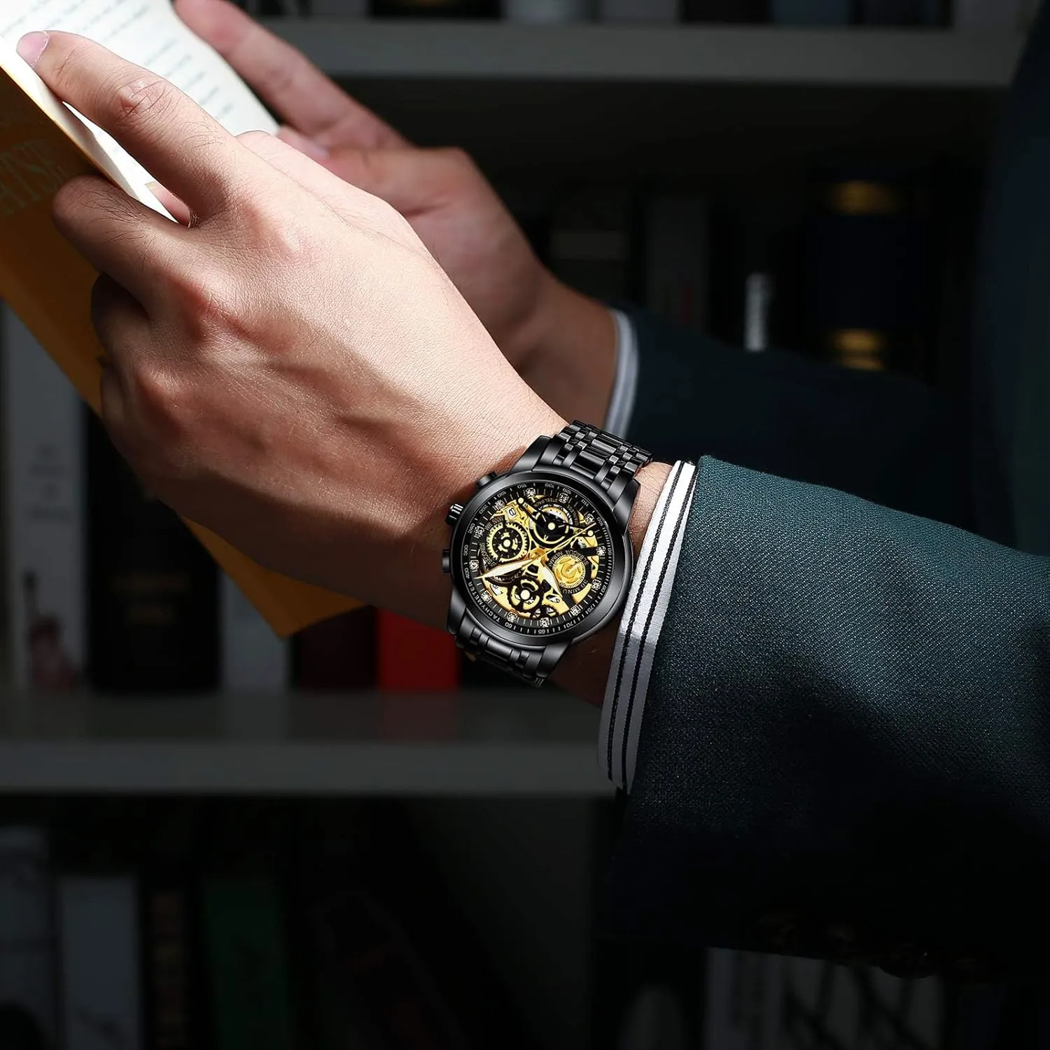 Watch slam every alter try saunter with Date, Luxury Minimalist Dress Mens Watches, Chronograph Watch, 3ATM Waterproof, Black Wristwatch, Gifts for Men NEKTOM Watches for Men with Stainless Steel, Quartz Analog 