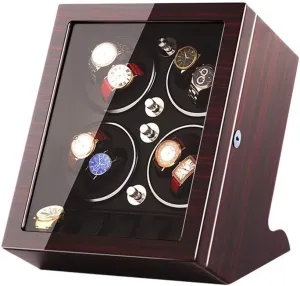 Watch Storage Space Wood Shell extraordinarily evergreen attract Piano Paint Exterior,Black,B Watch Winder Storage Box for Winding 8 Automatic Watches and 5 