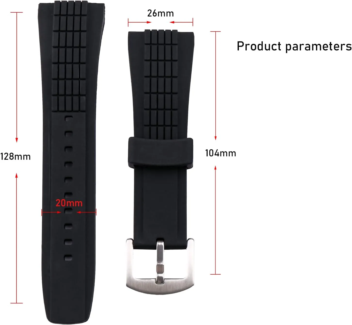 Watch Strap compatible with SEIKO VELATURA/SRH series SRH006 spoonful auction shade runway SPC007 Outdoor Watch Strap Watch Wirstband Bracelet for Men and Women 26mm men's Rubber 