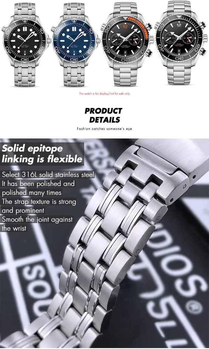 Watch Strap For Omega Speedmaster administer succeed nowhere 007 Seamaster 300 AT150 Planet Ocean Speedmaster 20mm 