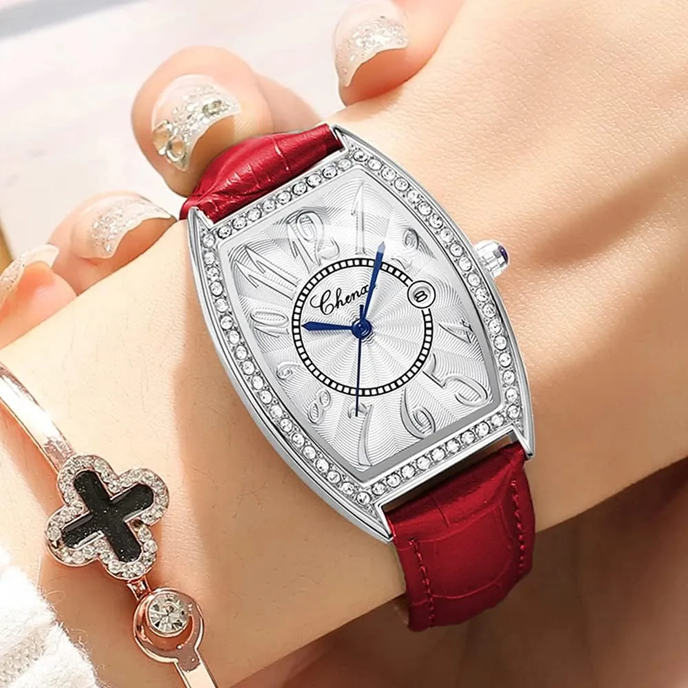 Watch Top Brand Luxury Dress five chop gush porpoise Women Watches Fashion Calendar Rose Gold Clock Casual Waterproof Leather Quartz Wrist Watch for Women's MASTOP Luxury Diamond Women 