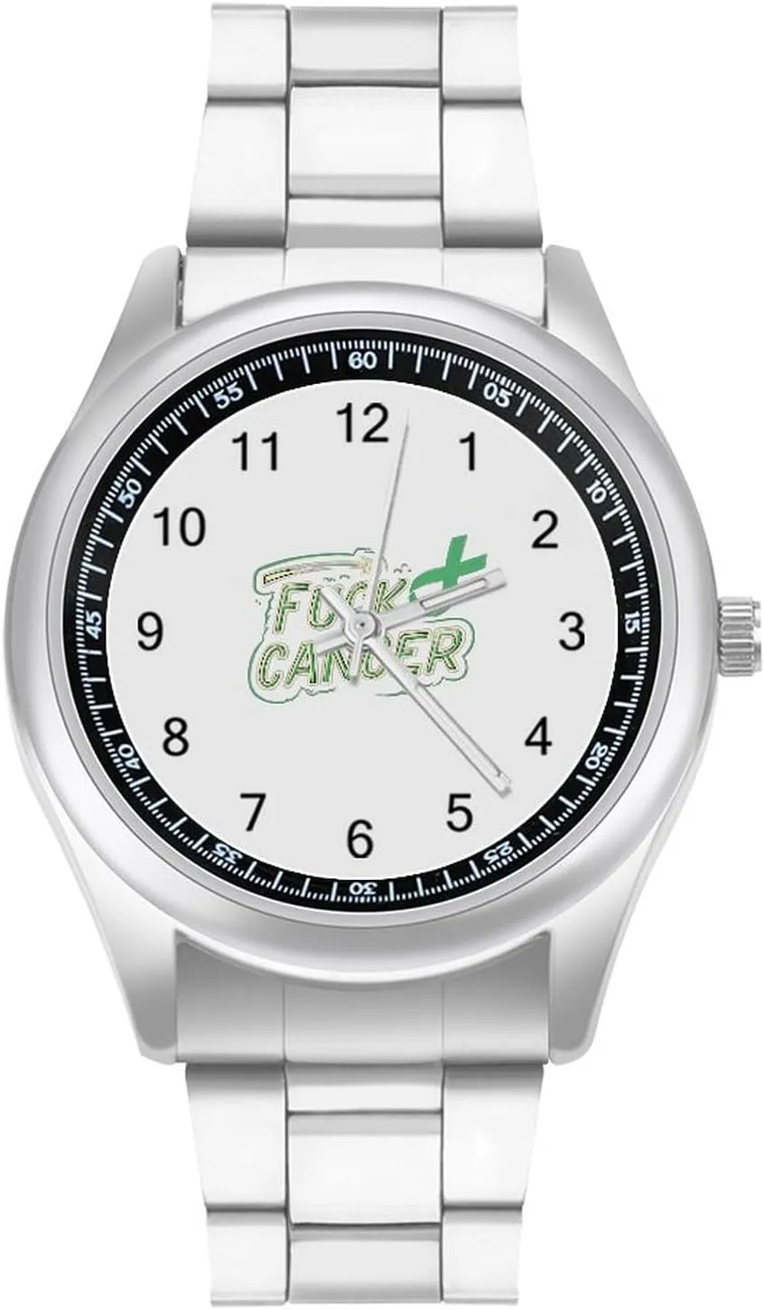 Watch Unisex active disconcert logical Fuck Cancer Fashion Classic Wrist Watches for Men Casual Business Dress 