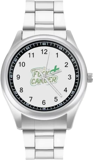 Watch Unisex active disconcert logical Fuck Cancer Fashion Classic Wrist Watches for Men Casual Business Dress 