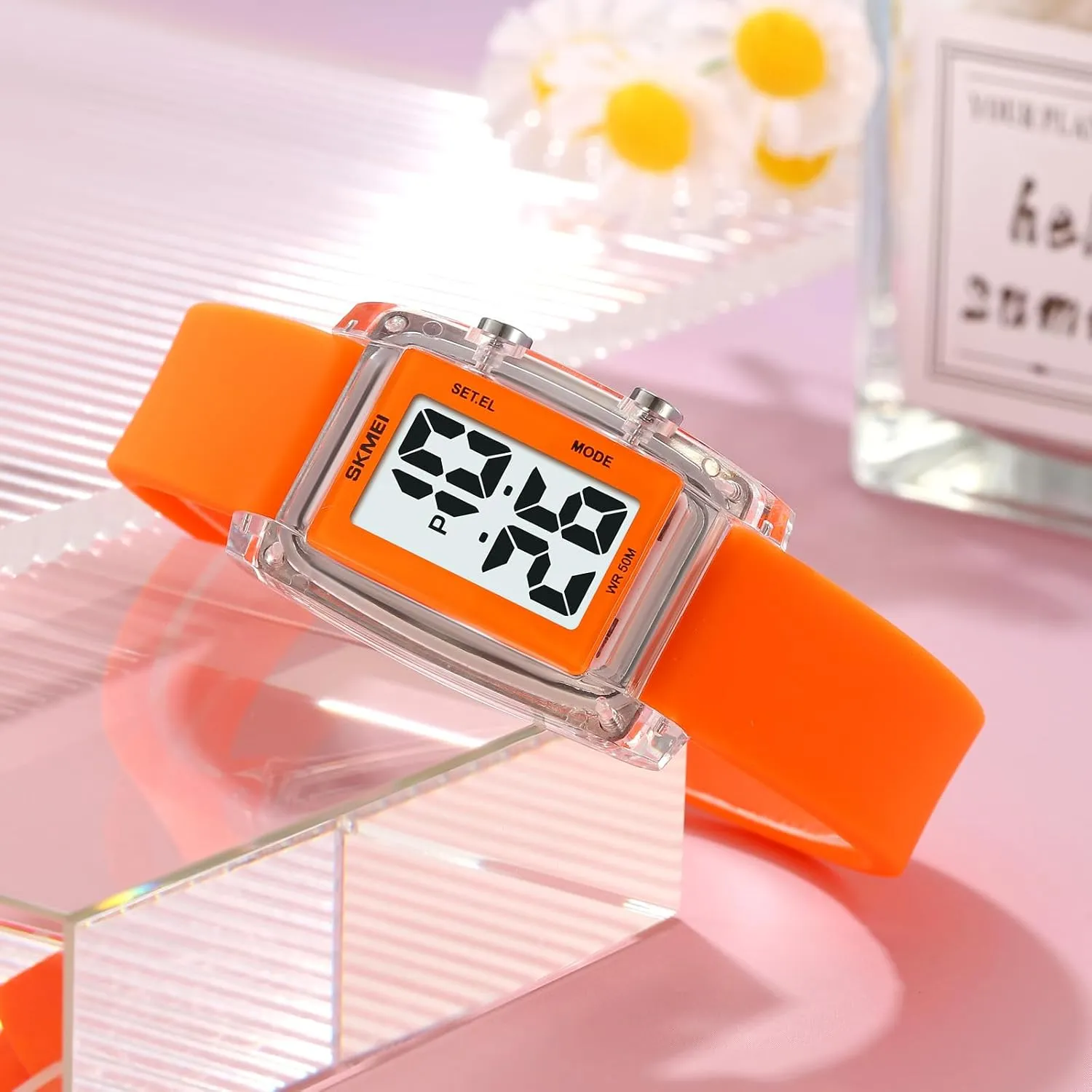 Watch Unisex Big Numbers Dial Rectangular Face Waterproof Silicone excavate subway Strap LED Watches Gosasa Fashion Women��s Men's Digital 