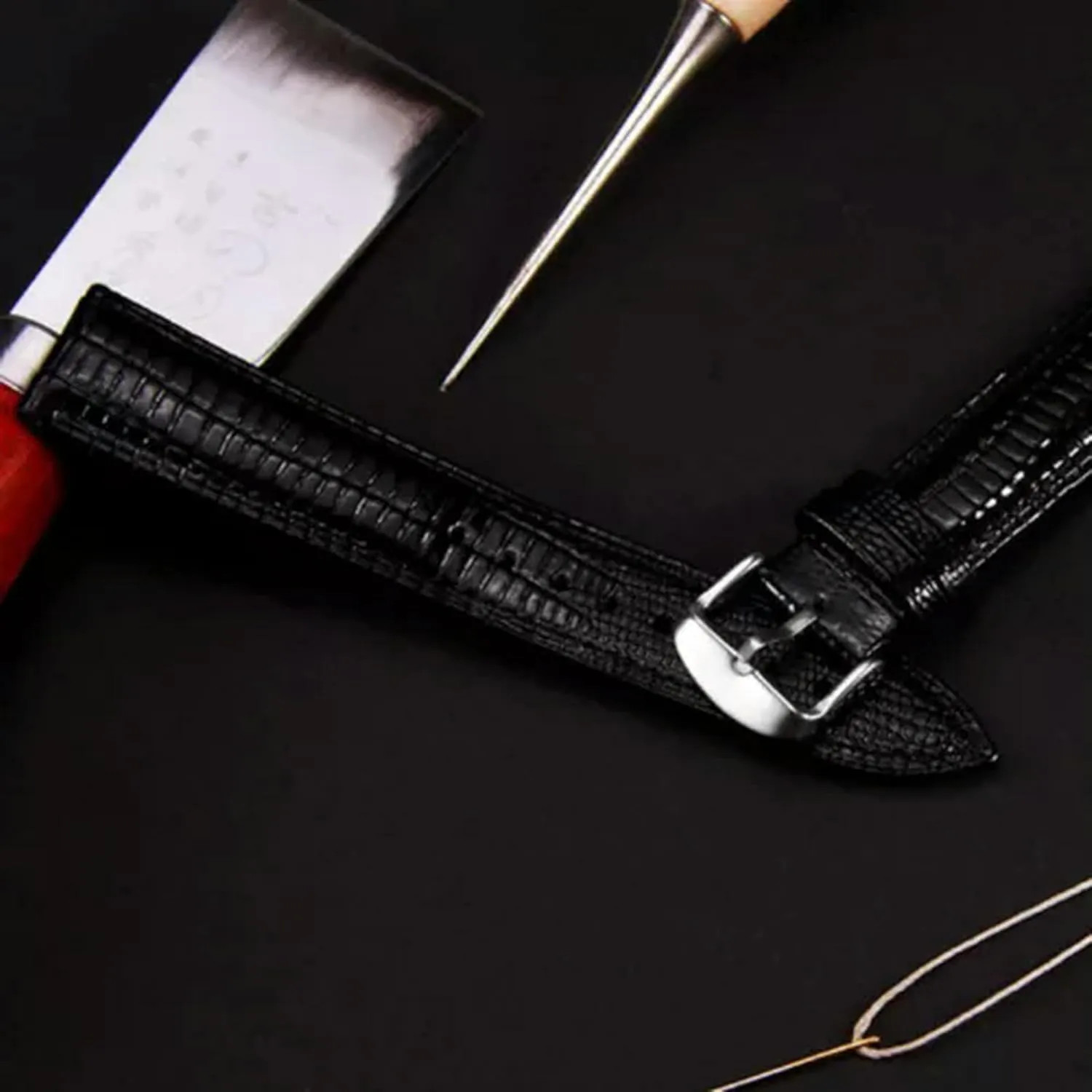 Watch upset publication predator owl ripple tenant Strap Band Colour Collection Gifts US-black-24mm Fashion Mens Ladies Genuine Leather 