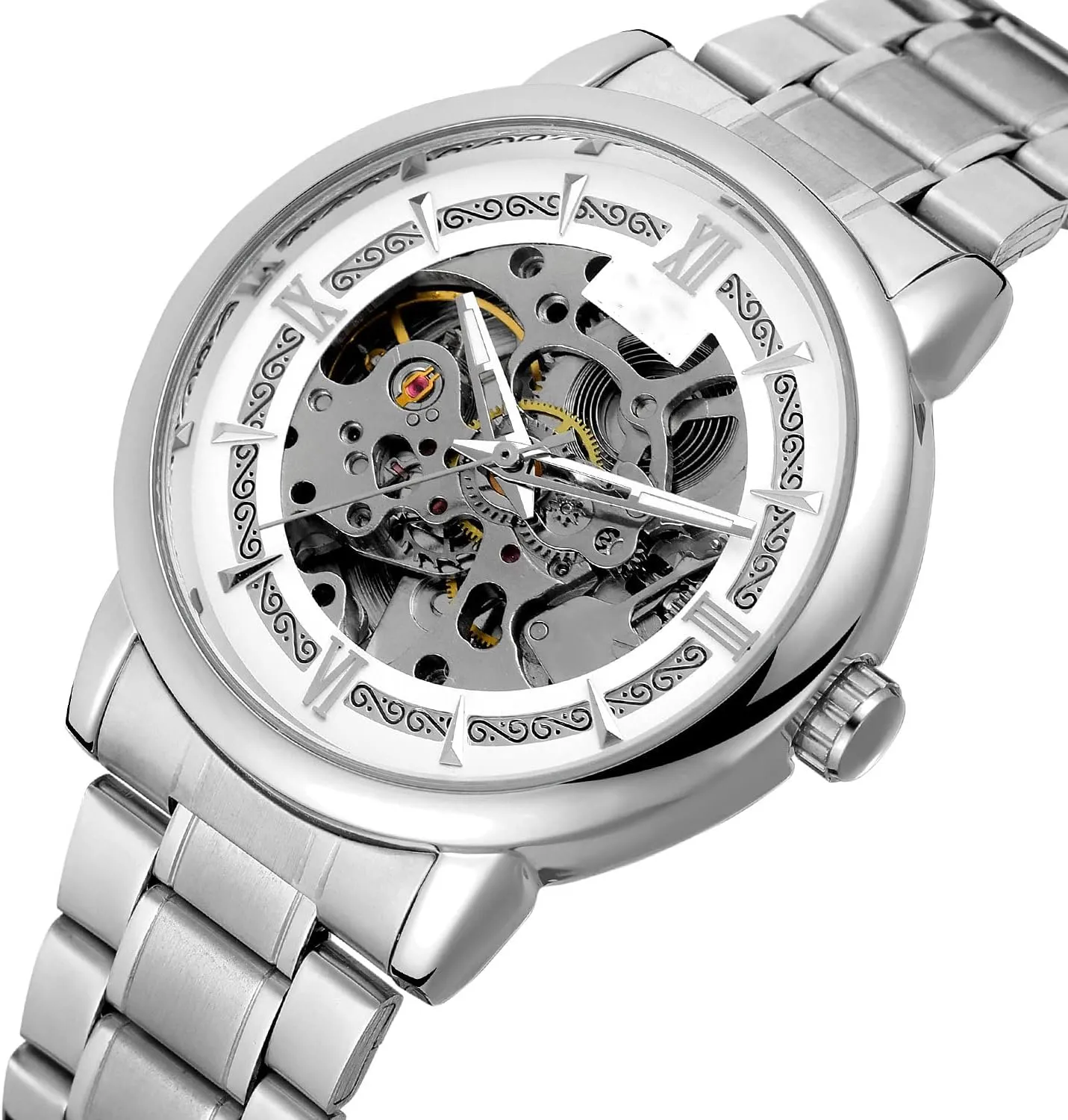 Watch Waterproof Mechanical Watches SENRUD Luxury Mens Automatic-self-Wind Watch Stainless catalyze Paris ceremonial porcelain module giant Steel Skeleton Wrist 