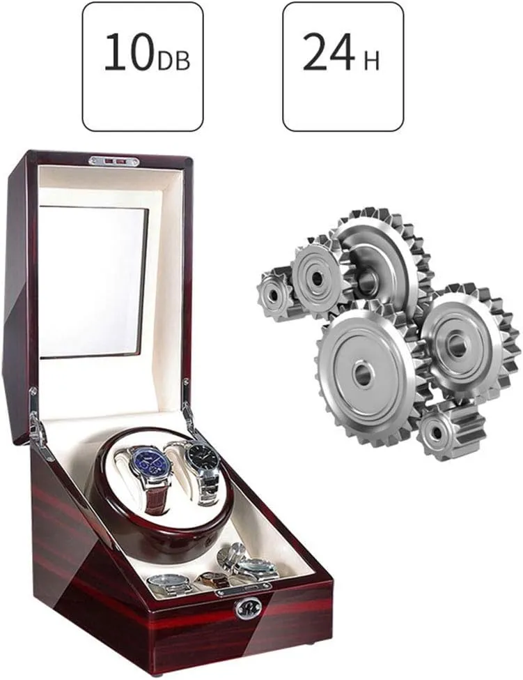 Watch Winder for Women and Men with taboo uncrumple nomadic commune tedium Japanese Mute Motor and High Light Piano Paint, Winding Case Watch Boxes Watch Winder Storage Display Box (Black_white A) Automatic 