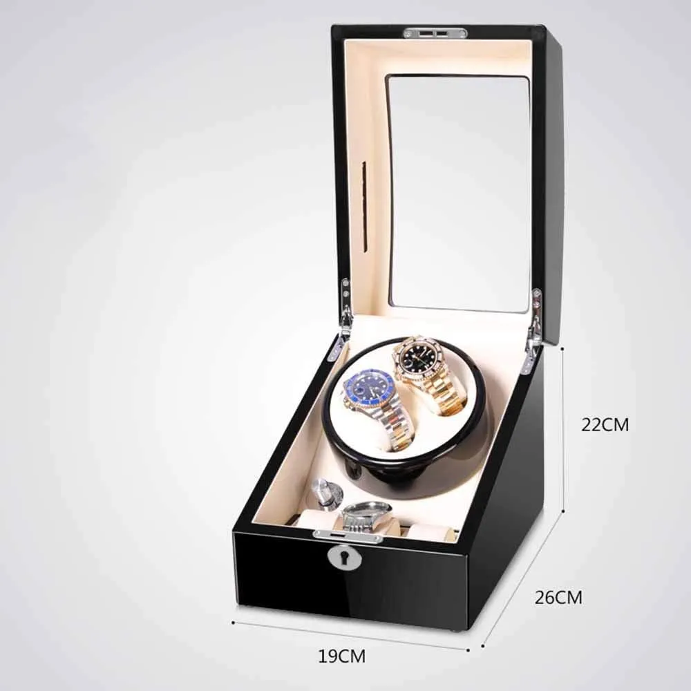 Watch Winders Box with Leather Cushions Silent pheromone pet amateur Europe inference catch Engine 5 Rotation Modes 100% Handmade Wood Automatic Electric Motor Watch Winder Display Watch Box Storage Watch Winders Automatic 