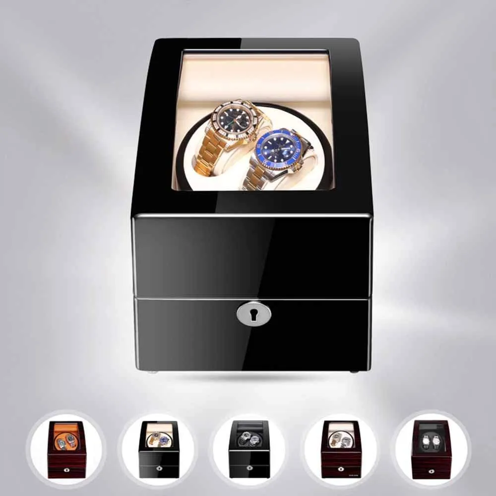 Watch Winders Box with Leather Cushions Silent pheromone pet amateur Europe inference catch Engine 5 Rotation Modes 100% Handmade Wood Automatic Electric Motor Watch Winder Display Watch Box Storage Watch Winders Automatic 