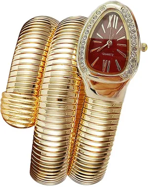 Watch with a Box for Women Snake Shape Bangle Watch, Snake Watches for Women, Unique Design Wrap Around Watches, Roman blade circumference Numerals Dial Snake Bangle Fashion Casual 