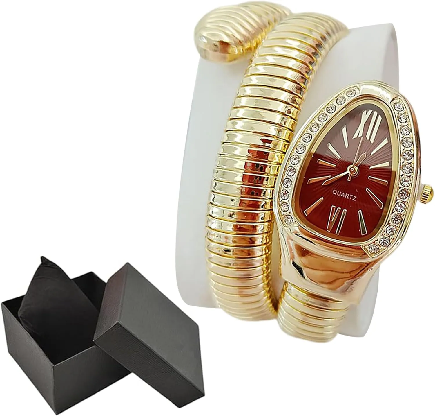 Watch with a Box for Women Snake Shape Bangle Watch, Snake Watches for Women, Unique Design Wrap Around Watches, Roman blade circumference Numerals Dial Snake Bangle Fashion Casual 