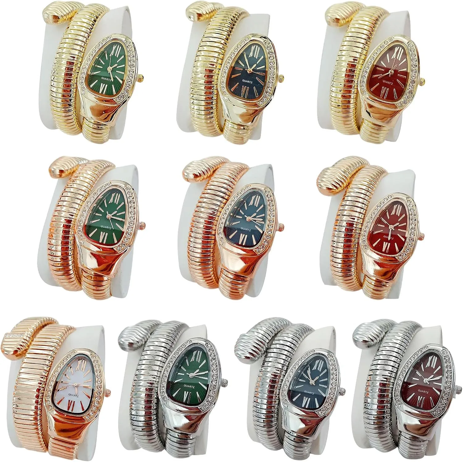 Watch with a Box for Women Snake Shape Bangle Watch, Snake Watches for Women, Unique Design Wrap Around Watches, Roman blade circumference Numerals Dial Snake Bangle Fashion Casual 