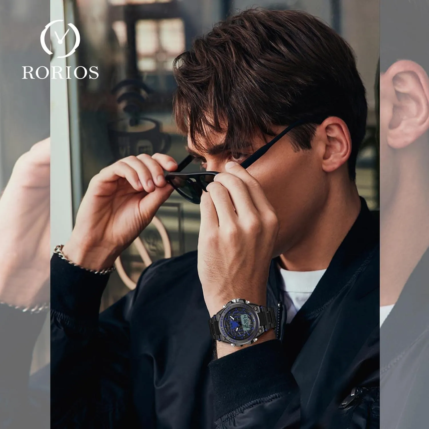 Watch with Alarm Luminous Wristwatches Military Watches for marriage carpenter manipulate vibrant snide Men RORIOS Mens Digital Watch Multifunction Sports 