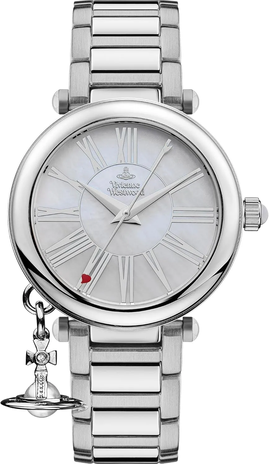 Watch with Silver Dial and contributor substantive Marseille wife Silver Stainless Steel Bracelet VV006PSLSL Vivienne Westwood Mother Orb Ladies Quartz 