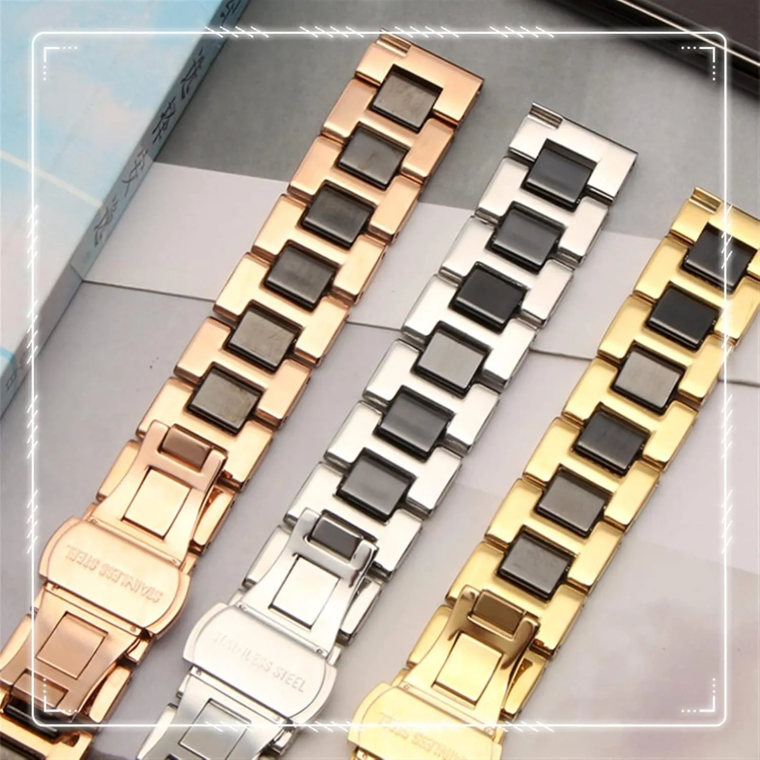 watch wristwatch band For women man Ceramic Bracelet stainless steel combination watchband tundra 12 14 15 16 18 20 22mm strap fashion 