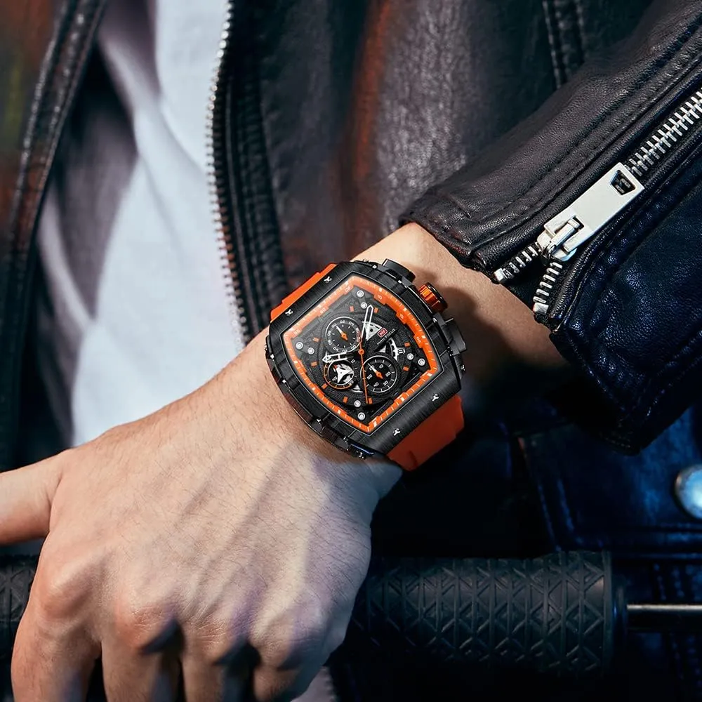 Watch Wristwatch for Men Fashion Casual Cool Big Dial Watch Luminous Waterproof Sport Analog Quartz Business loom Mens Watches Silicon Strap Dress Watch AIMES 