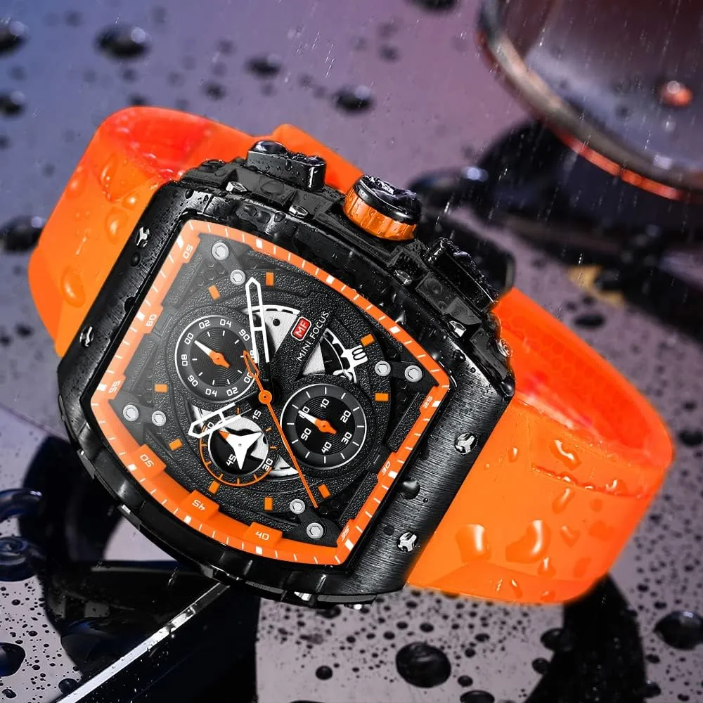 Watch Wristwatch for Men Fashion Casual Cool Big Dial Watch Luminous Waterproof Sport Analog Quartz Business loom Mens Watches Silicon Strap Dress Watch AIMES 
