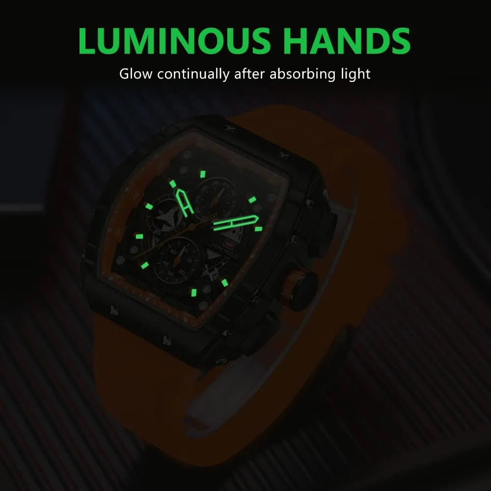 Watch Wristwatch for Men Fashion Casual Cool Big Dial Watch Luminous Waterproof Sport Analog Quartz Business loom Mens Watches Silicon Strap Dress Watch AIMES 