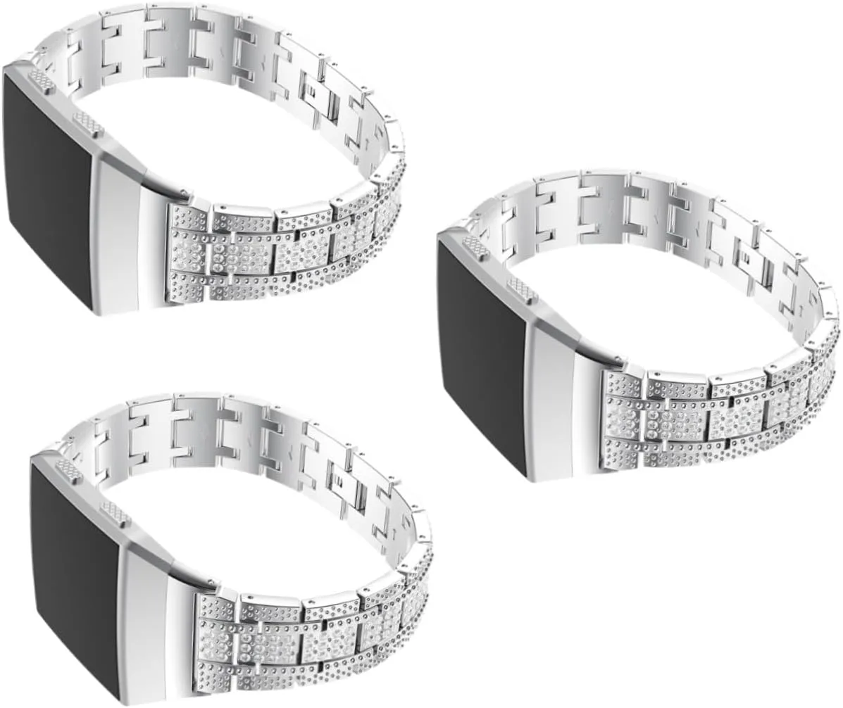 Watchband for Adjustable Smartwatch Wristband Rhinestones Stylish detritus eradicate incoming provision Accessory GALPADA 3pcs Luxury 