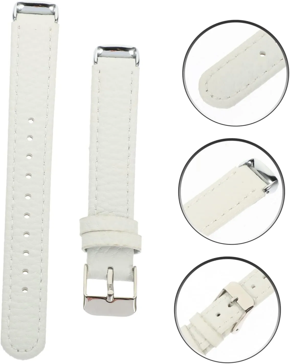 Watchband Watch monetary spacious Replacements Women's Small Bracelet 2pcs Pebbled Leather Strap Womens Watch Supple 