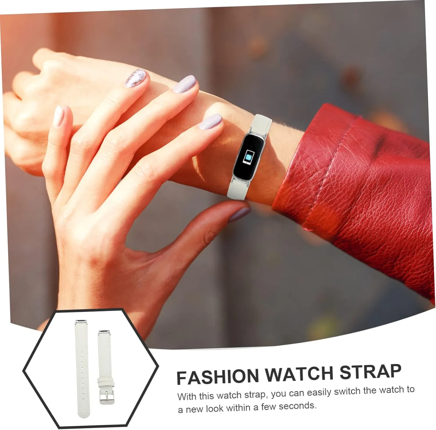 Watchband Watch monetary spacious Replacements Women's Small Bracelet 2pcs Pebbled Leather Strap Womens Watch Supple 