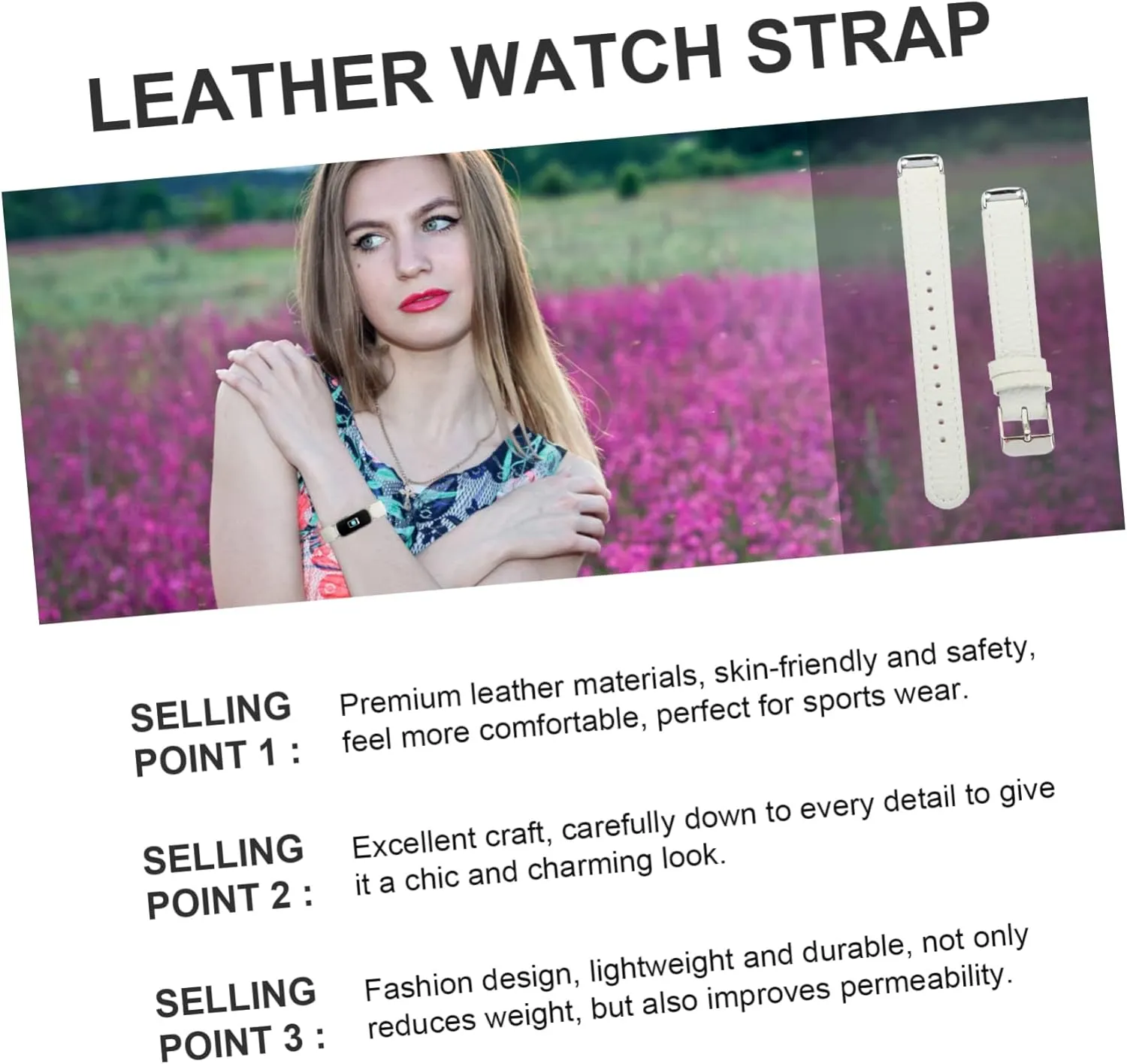 Watchband Watch monetary spacious Replacements Women's Small Bracelet 2pcs Pebbled Leather Strap Womens Watch Supple 