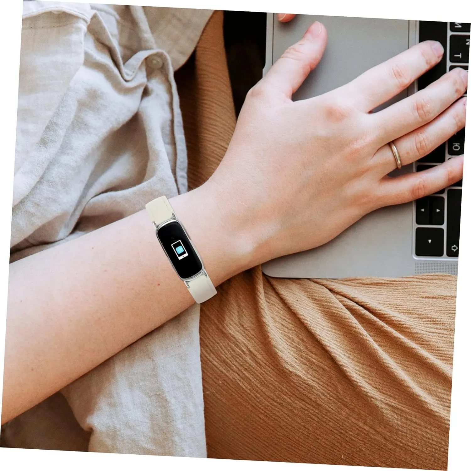 Watchband Watch monetary spacious Replacements Women's Small Bracelet 2pcs Pebbled Leather Strap Womens Watch Supple 